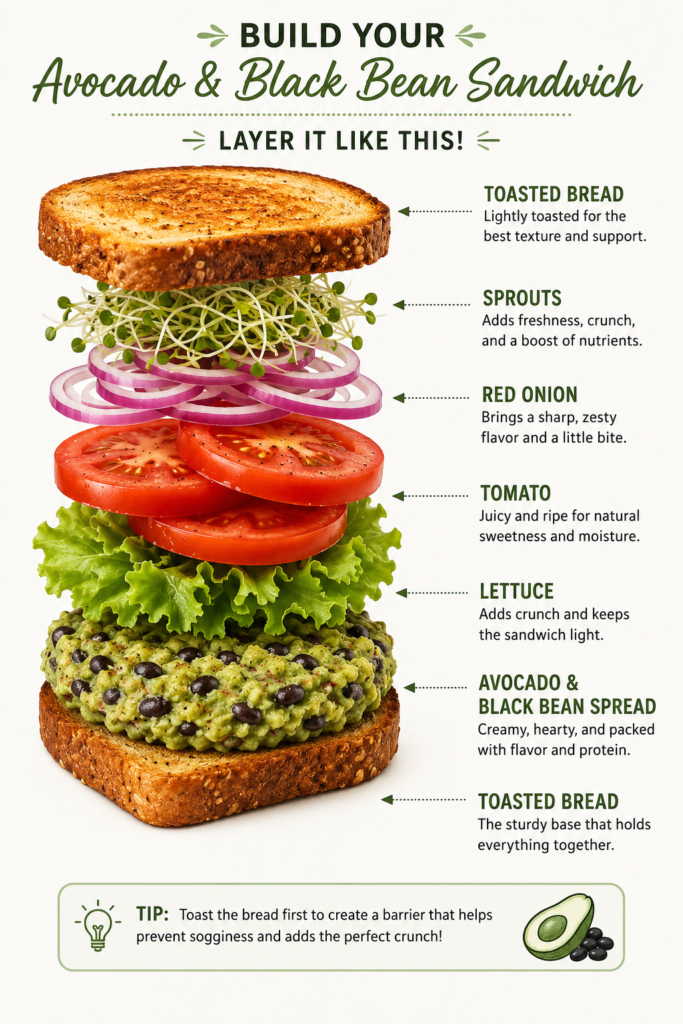 Avocado & Black Bean Sandwich
