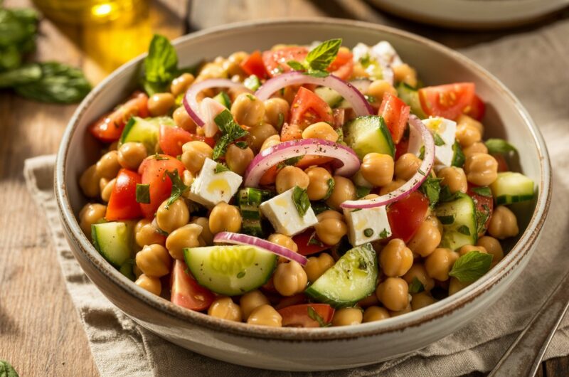 Delicious Mediterranean Chickpea Salad (Fresh, Healthy & Easy!)