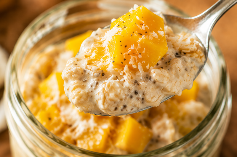 Creamy Coconut Mango Overnight Oats That Taste Like a Vacation