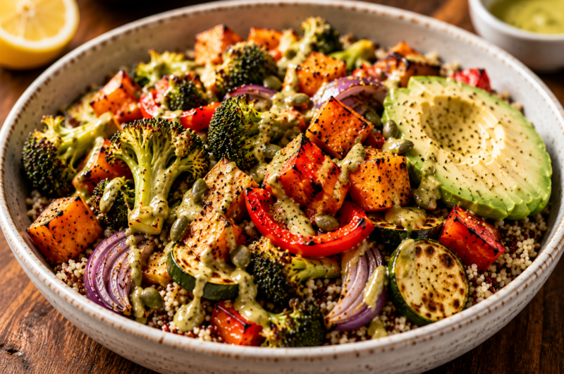 Wholesome Roasted Vegetable Quinoa Bowl Packed with Flavor