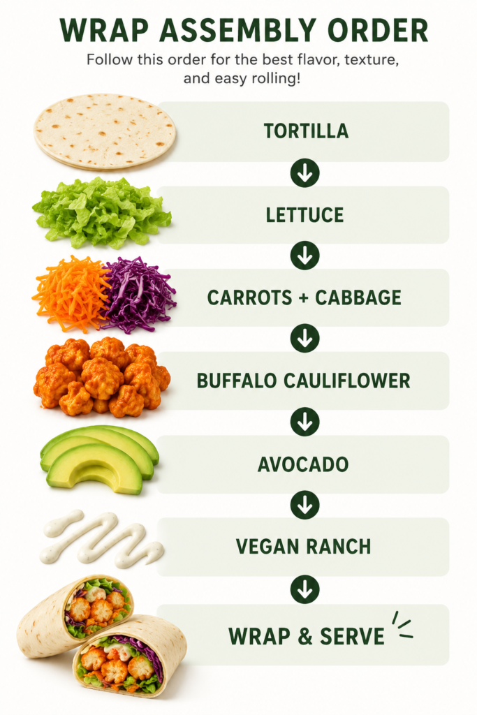 Vegan Buffalo Cauliflower Wraps