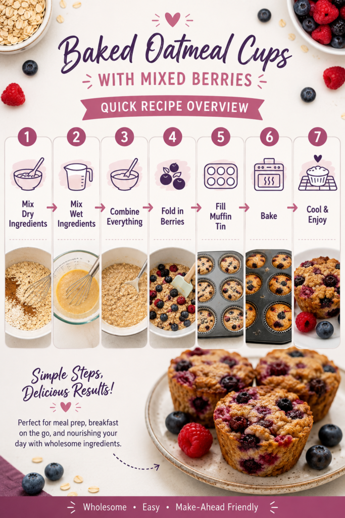 Baked Oatmeal Cups with Mixed Berries