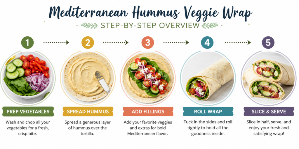 Mediterranean Hummus Veggie Wrap