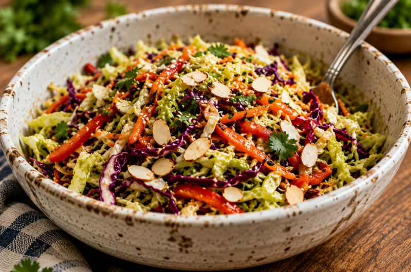 Colorful Crunchy Asian Cabbage Salad Bursting with Fresh Flavor