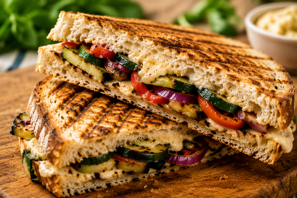 Grilled Vegetable and Hummus Panini