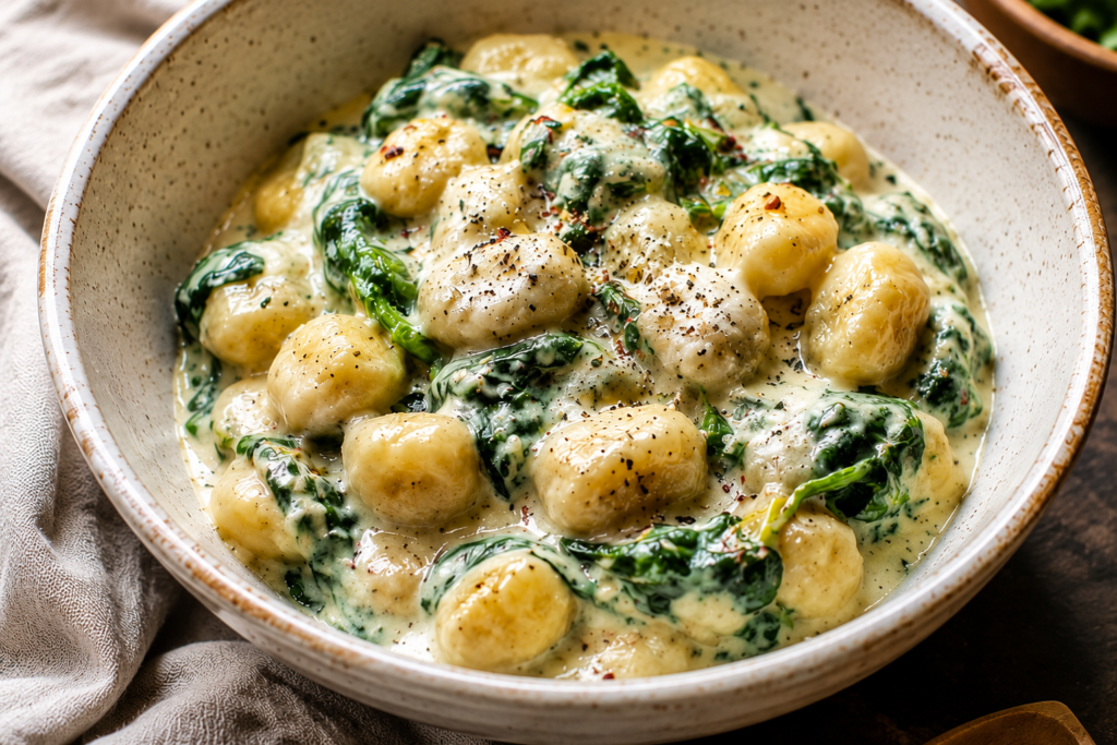 Vegan Gnocchi with Creamy Spinach Sauce