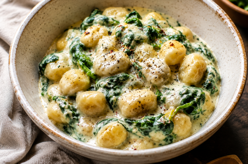 The Best Vegan Gnocchi with Rich and Creamy Spinach Sauce
