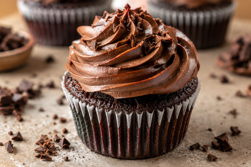 Vegan Chocolate Cupcakes with Chocolate Frosting