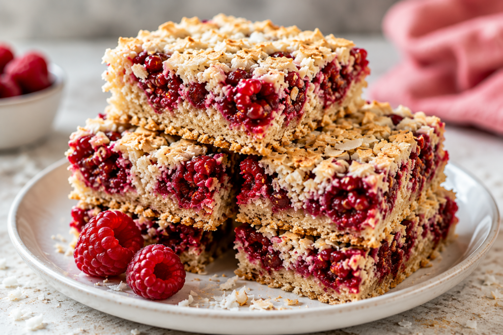 Raspberry Coconut Vegan Slice