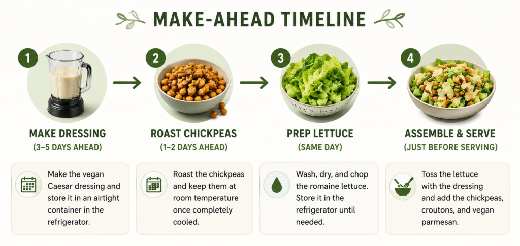 Vegan Caesar Salad with Crispy Chickpeas
