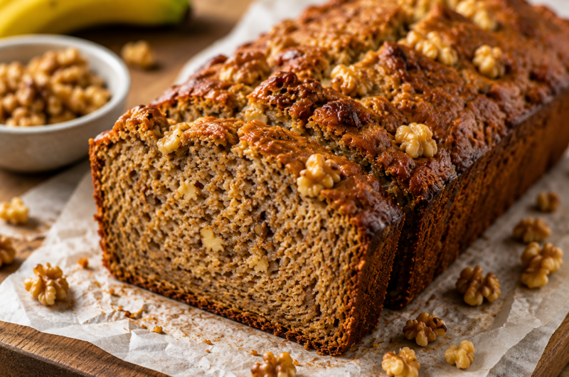 Vegan Banana Bread with Walnuts – Moist, Easy, and Irresistible