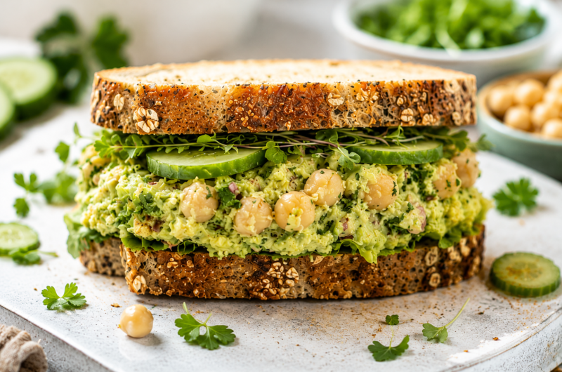 Avocado Chickpea Mash Sandwich: Creamy, Healthy, and Tasty