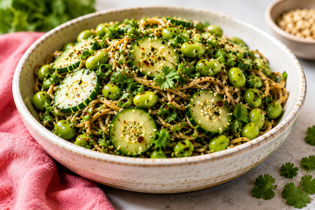 Cucumber and Edamame Noodle Salad