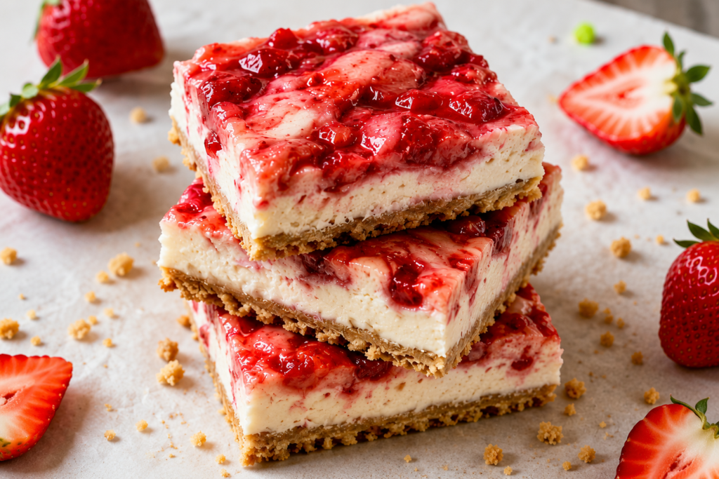 Vegan Strawberry Cheesecake Bars