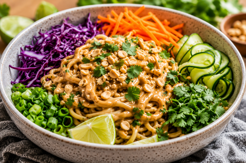 Creamy Thai Peanut Noodle Bowl Recipe Ready in Just 30 Minutes