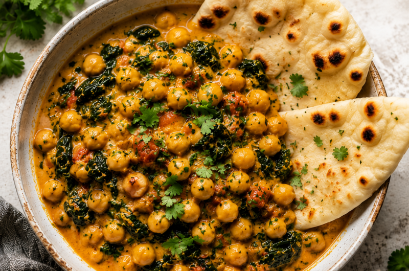 Chickpea and Spinach Coconut Curry: Easy, Creamy, and Flavorful