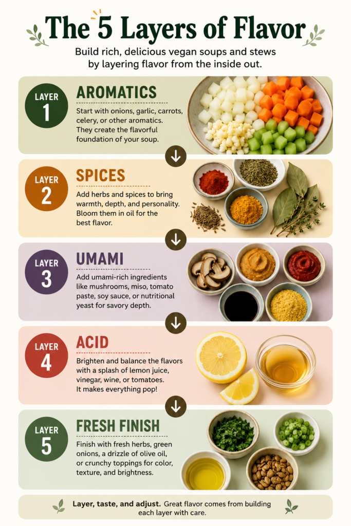 How to Build Flavor in Vegan Soups and Stews